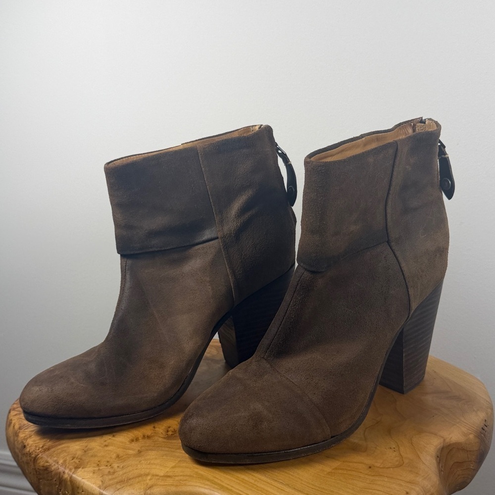 rag & bone Brown Heeled Boots - well worn - Picture 3 of 10
